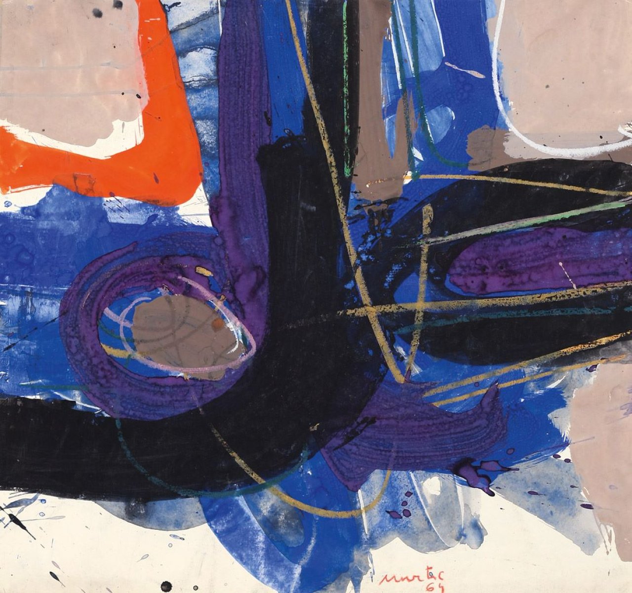 Auf diesem Bild ist das folgende Kunstwerk zu sehen: Edo Murtić. Ohne Titel. 1964.