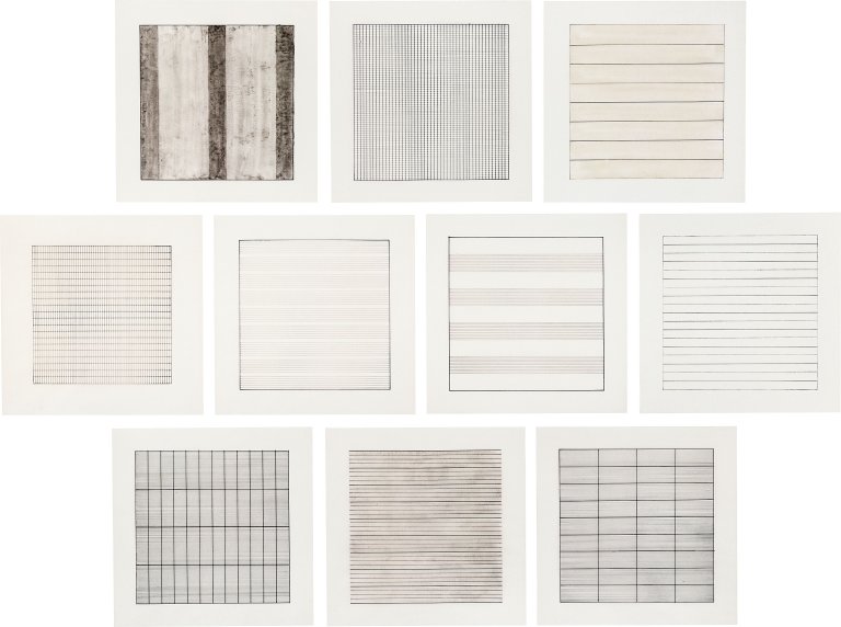 Auf diesem Bild ist das folgende Kunstwerk zu sehen: Agnes Martin. „Agnes Martin - Paintings and Drawings 1974-1990“. 1991.