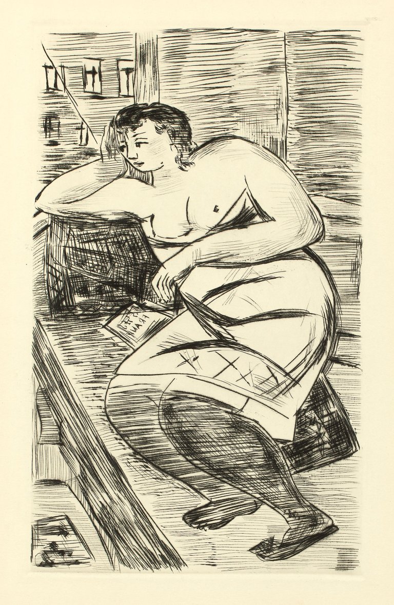 Auf diesem Bild ist das folgende Kunstwerk zu sehen: Max Beckmann. „Liegende Frau“. Um 1929/33.
