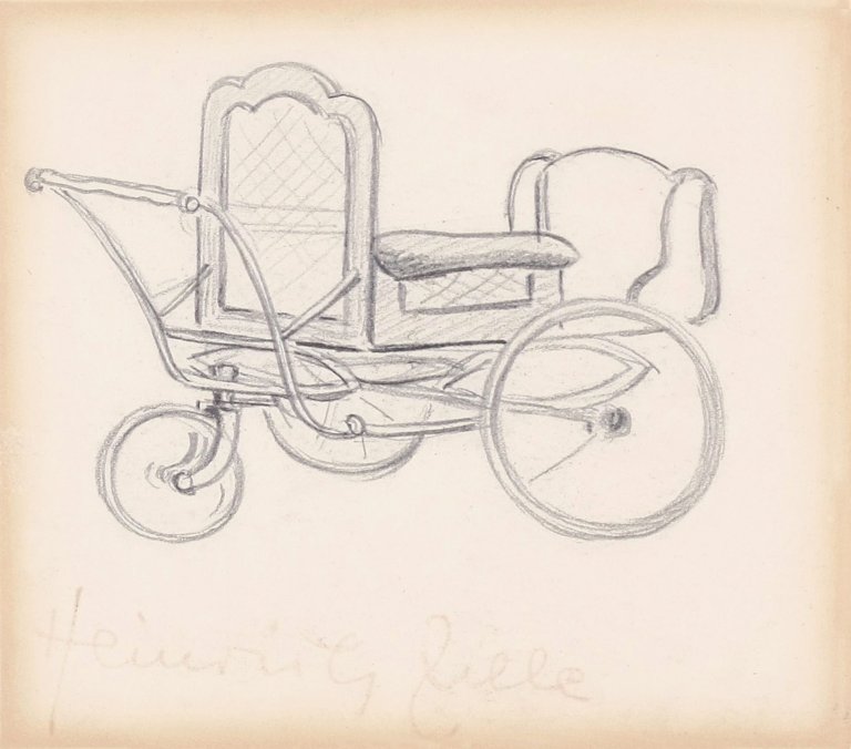 Auf diesem Bild ist das folgende Kunstwerk zu sehen: Heinrich Zille. Draisine. Um 1875.