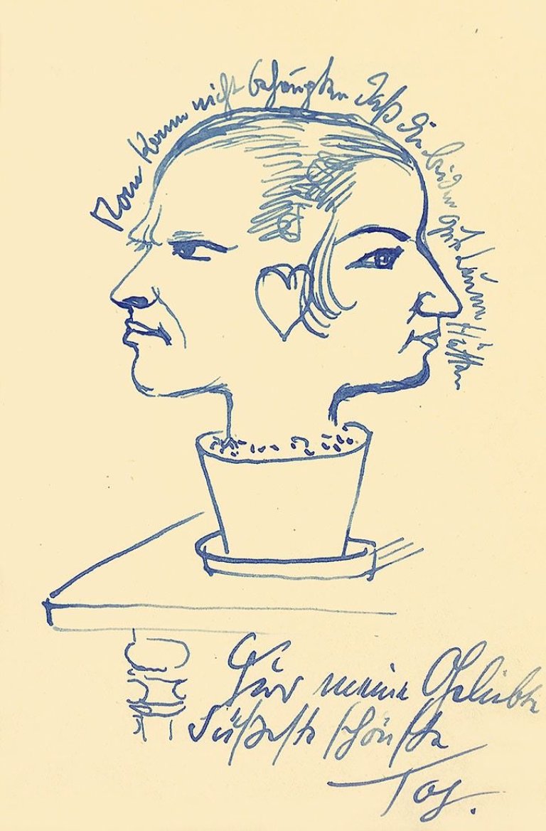 Auf diesem Bild ist das folgende Kunstwerk zu sehen: Otto Dix. „Selbstbildnis mit Martha“. Um 1922.