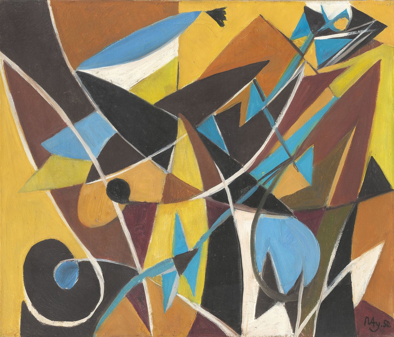This picture shows the following artwork: Ernst Wilhelm Nay. ”Figurale – Nausikaa”. 1950.