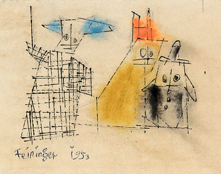Auf diesem Bild ist das folgende Kunstwerk zu sehen: Lyonel Feininger. Ghosties. 1953.