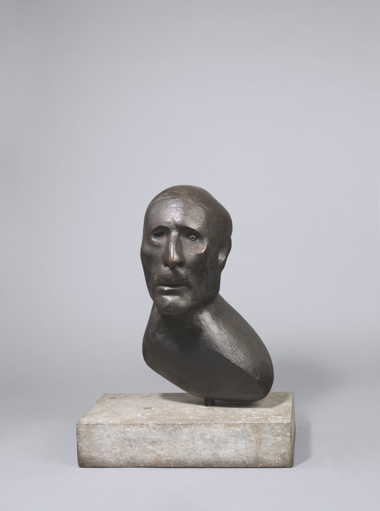 Auf diesem Bild ist das folgende Kunstwerk zu sehen: Bernhard Heiliger. „Kopf Karl Hofer“. 1951.