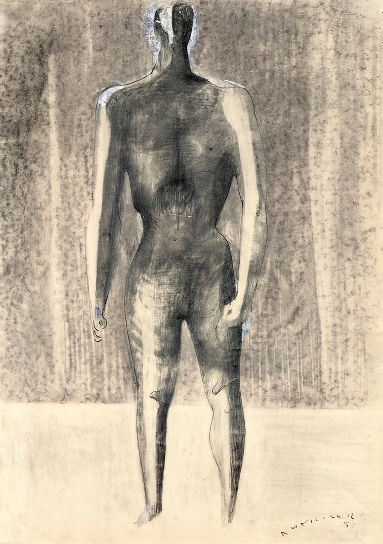 Auf diesem Bild ist das folgende Kunstwerk zu sehen: Bernhard Heiliger. „Stehende Figur“. 1951.