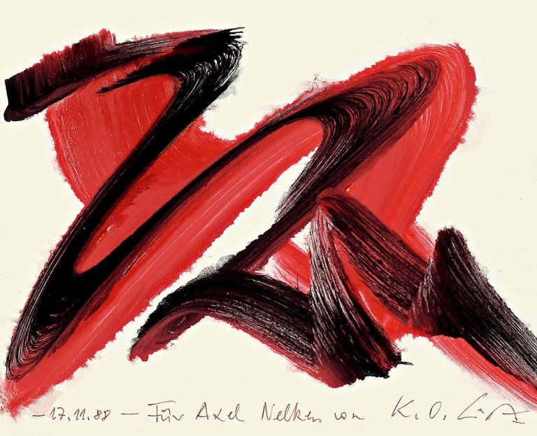 Auf diesem Bild ist das folgende Kunstwerk zu sehen: Karl Otto Götz. Ohne Titel. 1988.