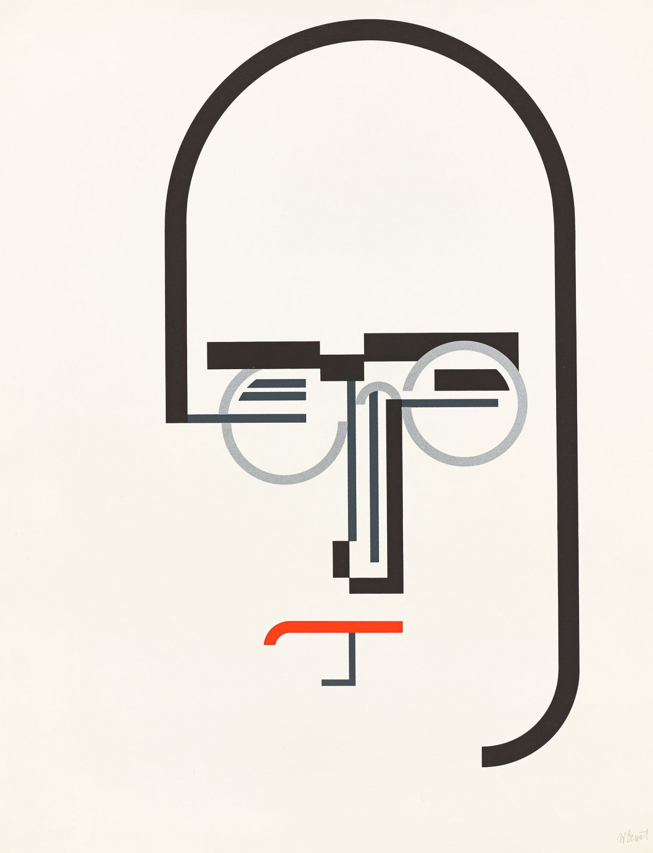 Auf diesem Bild ist das folgende Kunstwerk zu sehen: Walter Dexel. „Der Staatsmann (Heinrich Brüning)“. 1970.