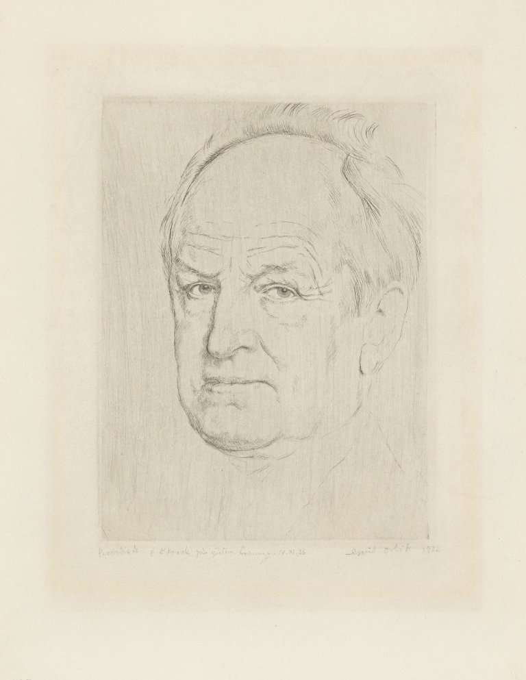 Auf diesem Bild ist das folgende Kunstwerk zu sehen: Emil Orlik. Porträt Gerhart Hauptmann. 1922.