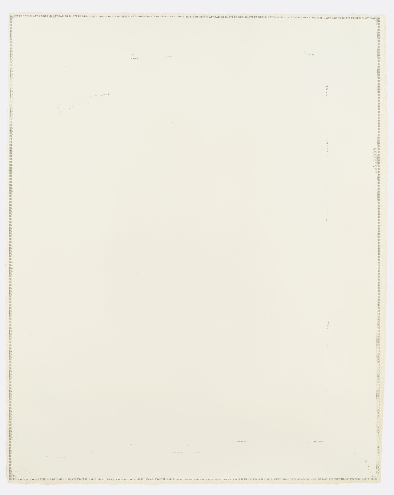 This picture shows the following artwork: Rémy Zaugg. ”Reflexionen auf und über ein Blatt Papier” Kapitel X, Sagen/handeln, Blatt 44. 1988.