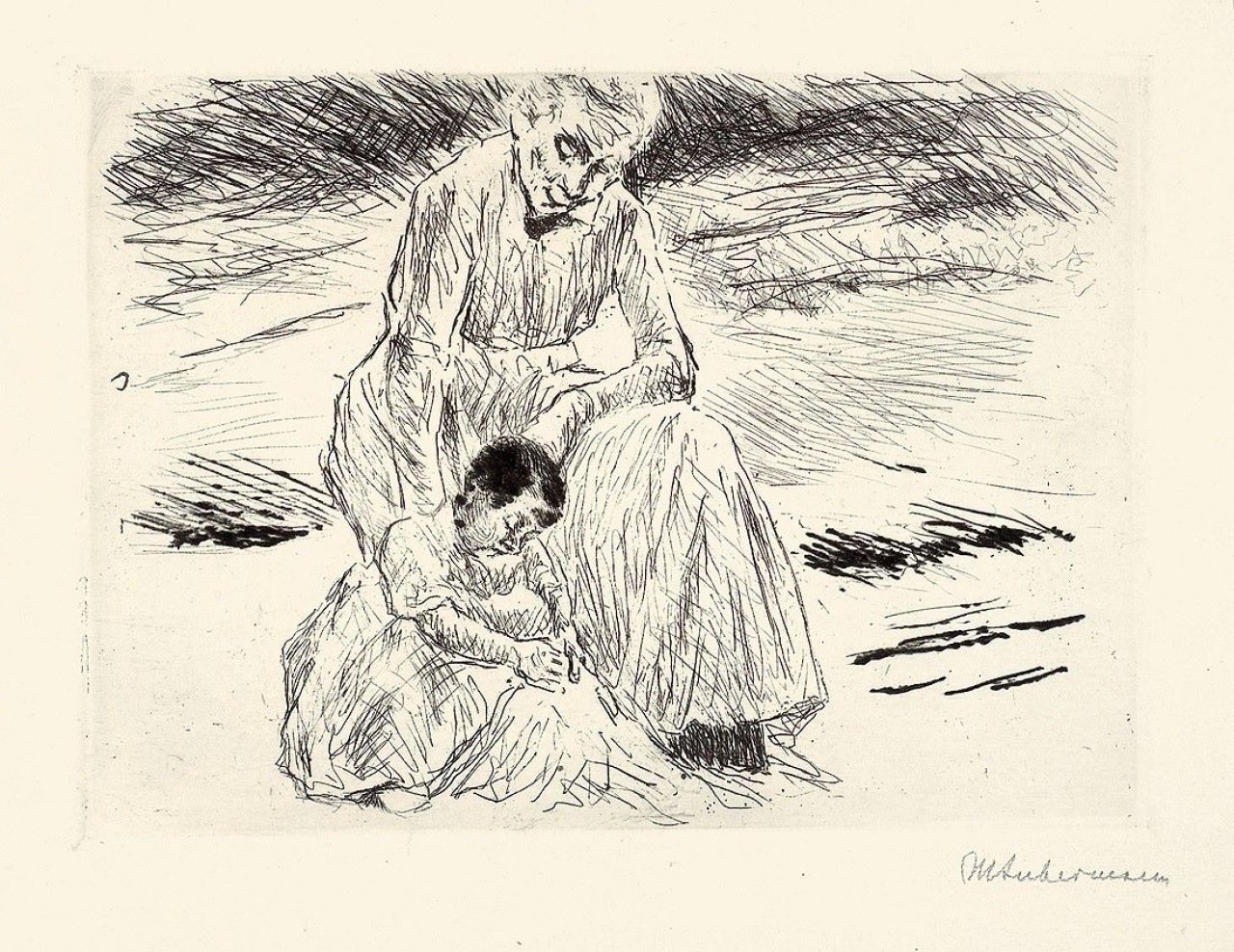 This picture shows the following artwork: Max Liebermann. „Kind mit Wärterin“. 1919.