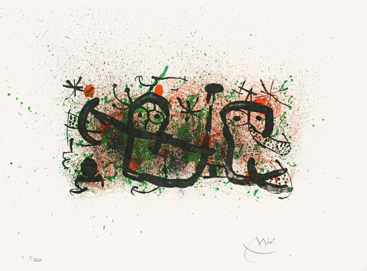 Auf diesem Bild ist das folgende Kunstwerk zu sehen: Joan Miró. „Ma de Proverbis“. 1970.