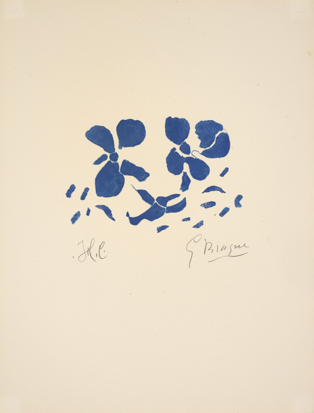 Auf diesem Bild ist das folgende Kunstwerk zu sehen: Georges Braque. Aus: „Si je mourais là-bas“. 1962.