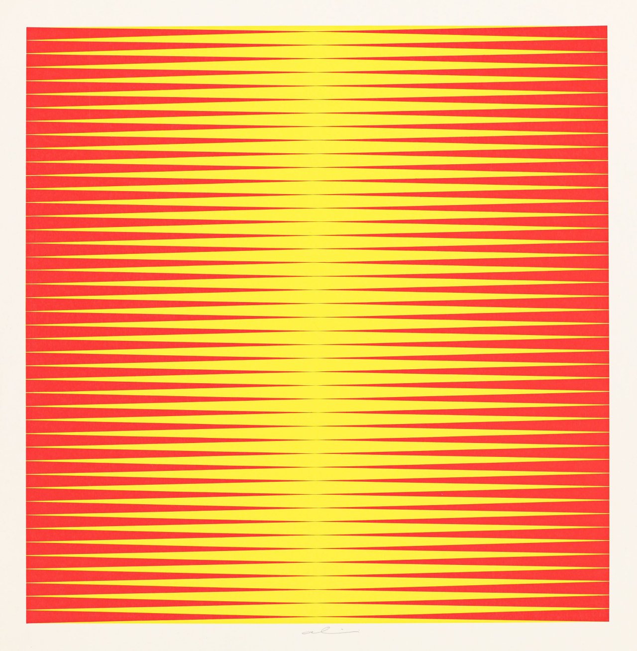 Auf diesem Bild ist das folgende Kunstwerk zu sehen: Getulio Alviani. Ohne Titel.