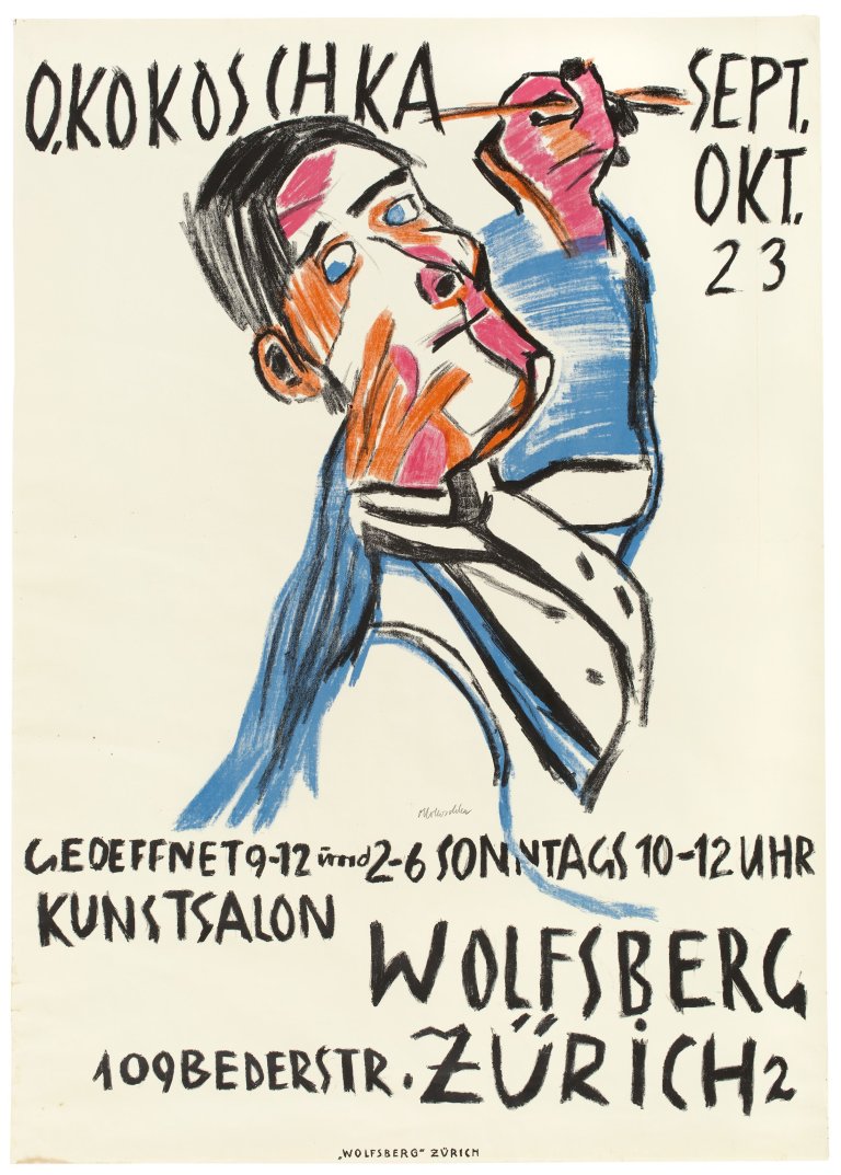 Auf diesem Bild ist das folgende Kunstwerk zu sehen: Oskar Kokoschka. „Selbstbildnis von zwei Seiten als Maler“. 1923.