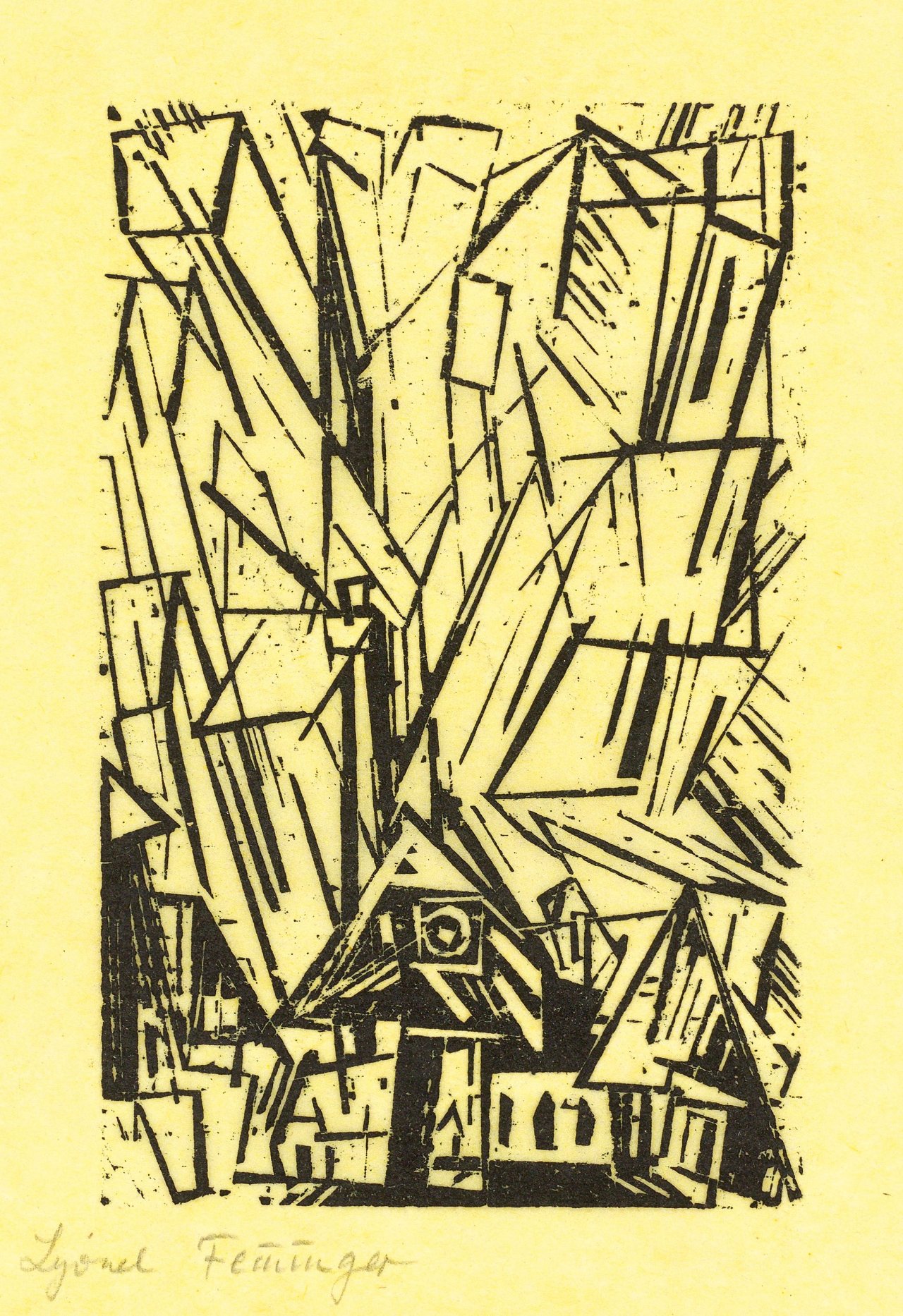 Auf diesem Bild ist das folgende Kunstwerk zu sehen: Lyonel Feininger. „Gelmeroda“. 1919.
