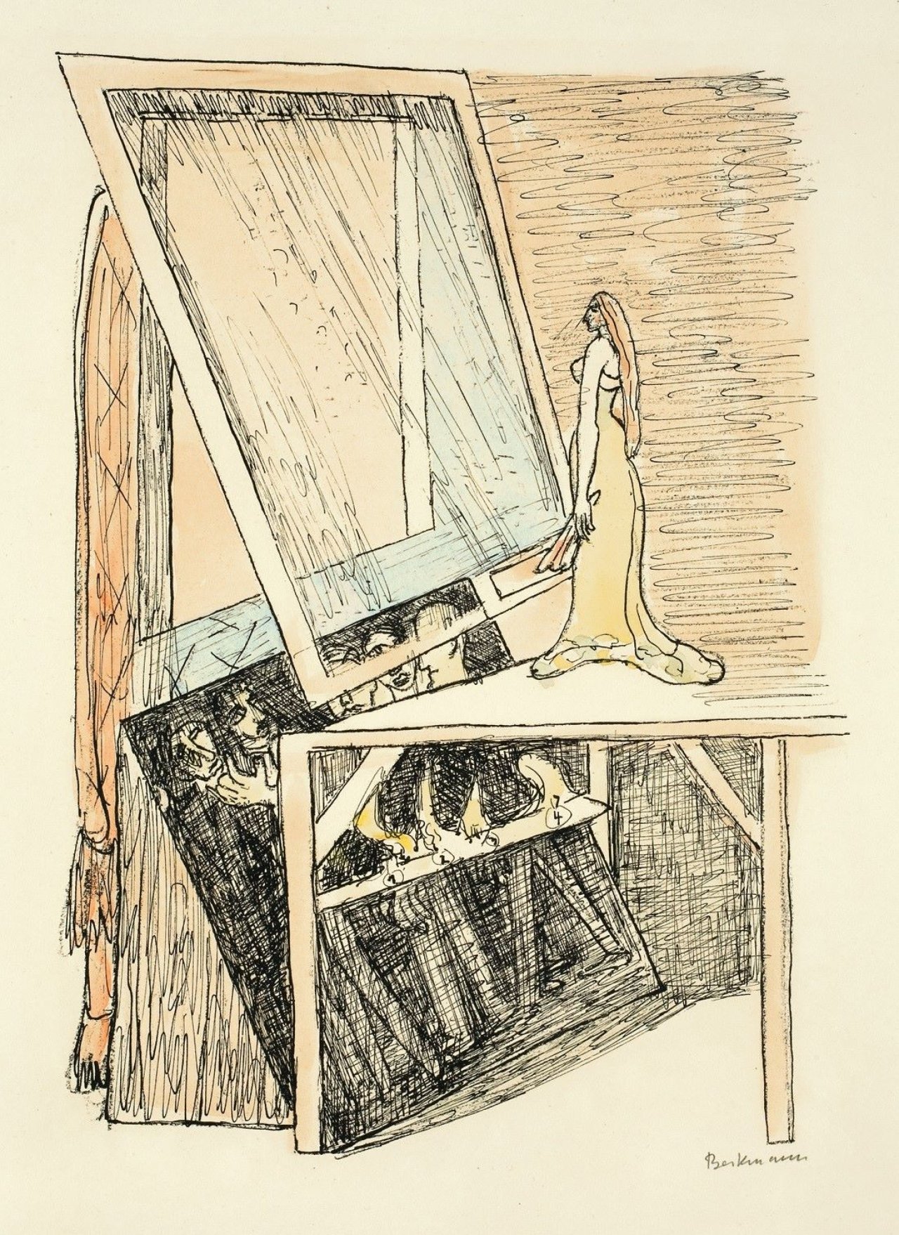 Auf diesem Bild ist das folgende Kunstwerk zu sehen: Max Beckmann. „Magic Mirror (Zauberspiegel)“. 1946.