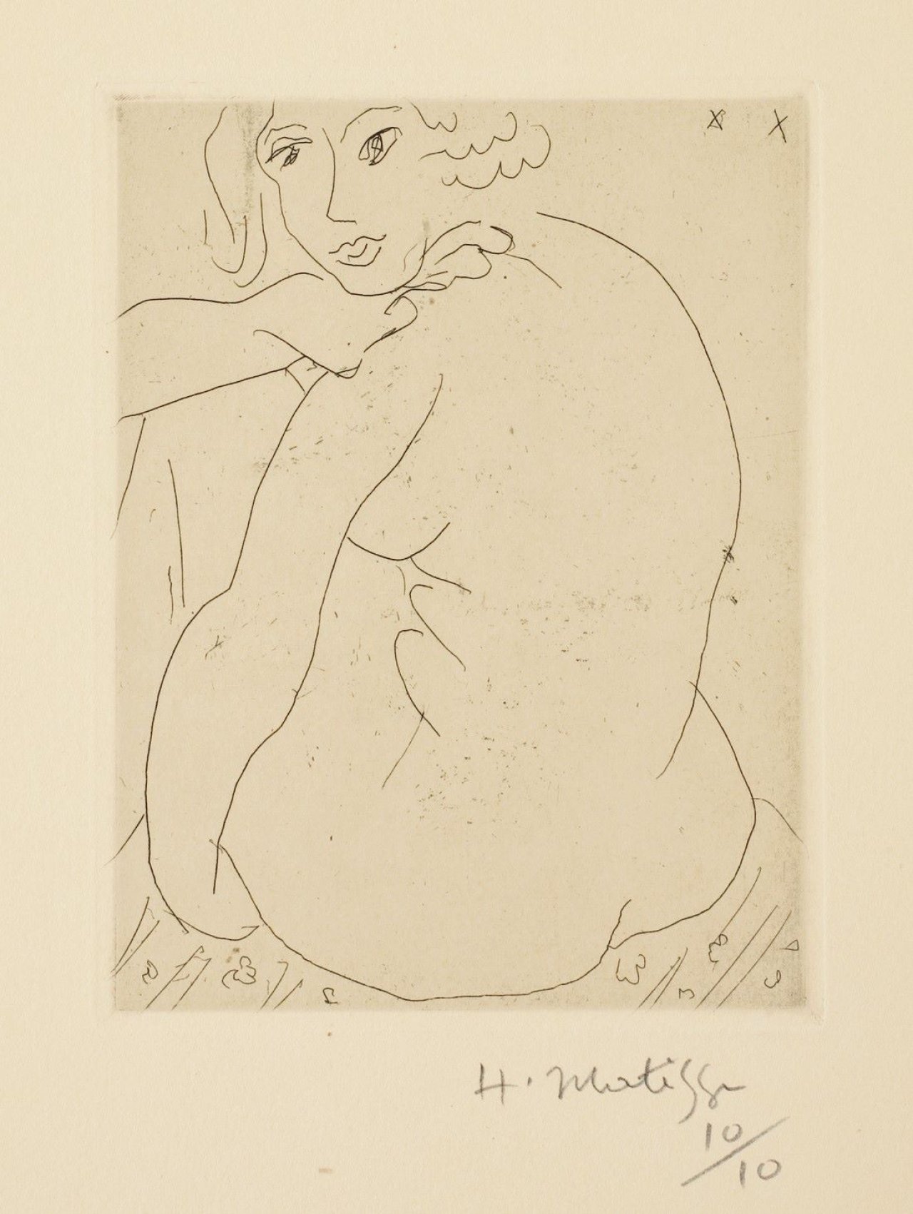 This picture shows the following artwork: Henri Matisse. „Nu assis de Trois-Quarts, le visage de face“. 1929.