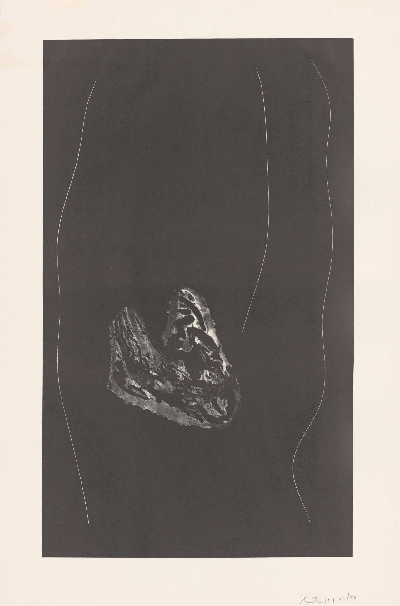 This picture shows the following artwork: Robert Motherwell. „Soot-Black Stone, # 4“. 1975.