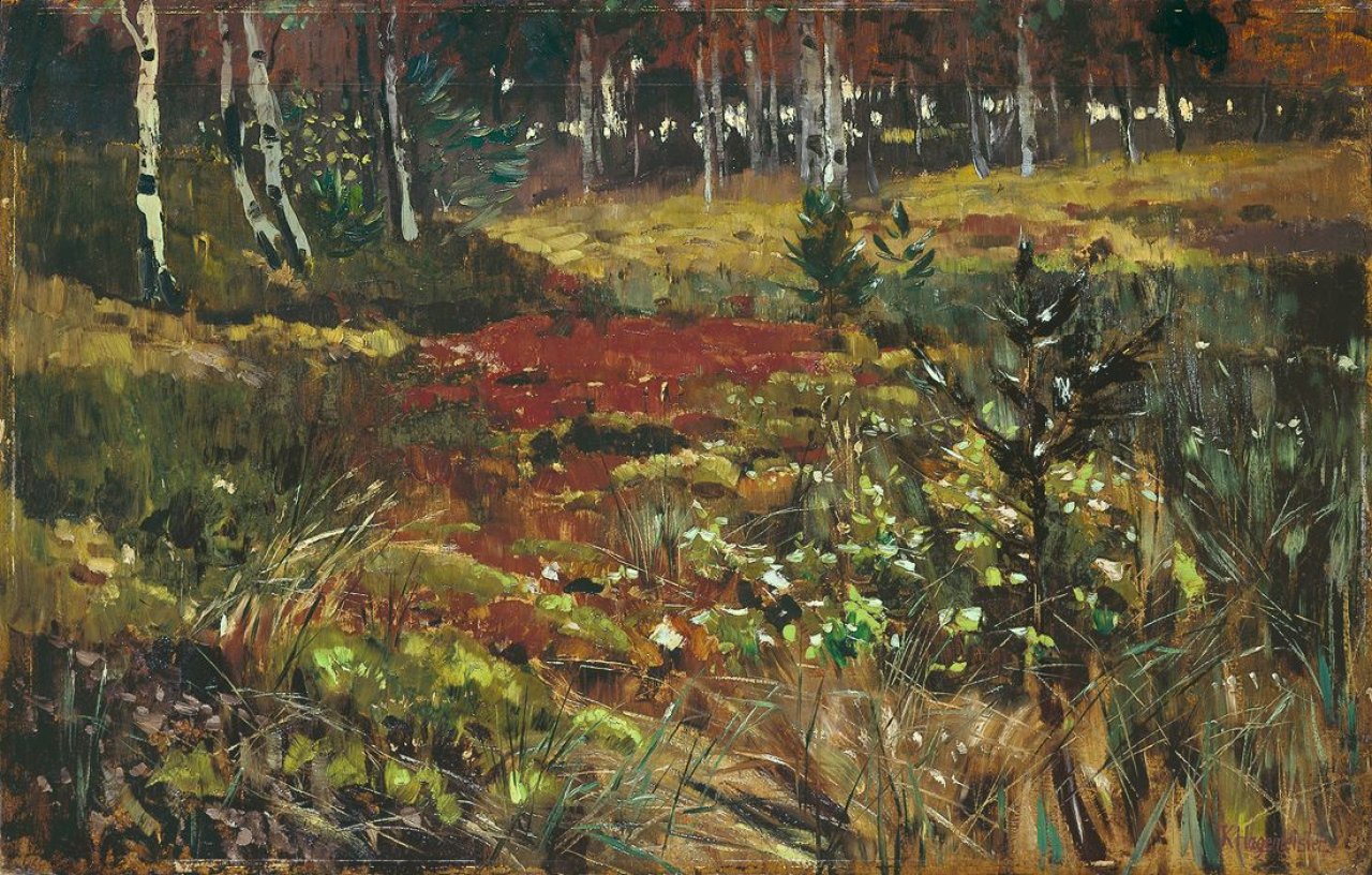 Auf diesem Bild ist das folgende Kunstwerk zu sehen: Karl Hagemeister. „Waldinneres“. 1886.