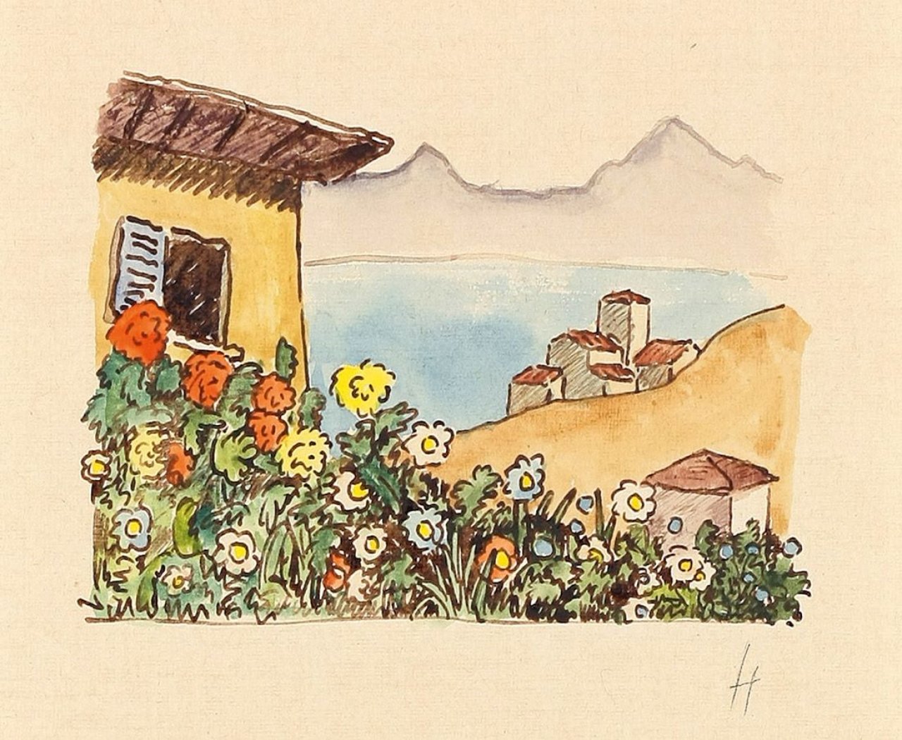 Auf diesem Bild ist das folgende Kunstwerk zu sehen: Hermann Hesse. Höhe des Sommers. 1933.