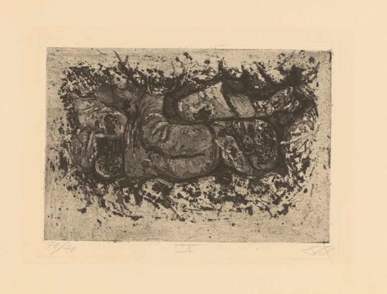 Auf diesem Bild ist das folgende Kunstwerk zu sehen: Otto Dix. „Gefunden beim Grabendurchstich (Auberive)“. 1924.