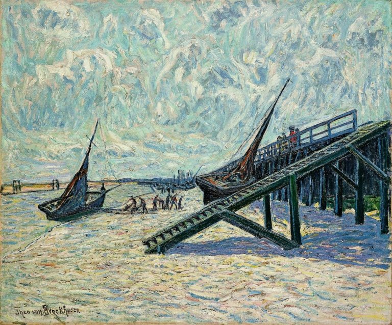 Auf diesem Bild ist das folgende Kunstwerk zu sehen: Theo von Brockhusen. Aus Nieuport. 1909.