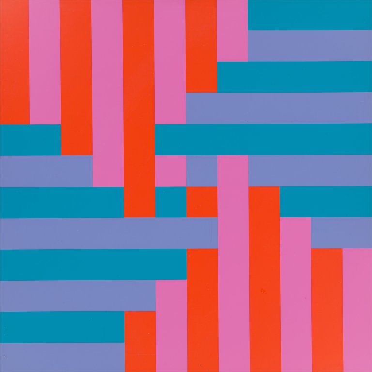 Auf diesem Bild ist das folgende Kunstwerk zu sehen: Richard Paul Lohse. „2x2 gleiche Farbgruppen, 1952-68/2“. 1952/68/72.