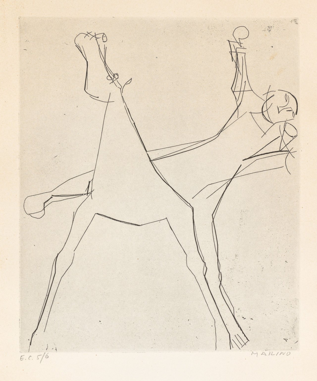 Auf diesem Bild ist das folgende Kunstwerk zu sehen: Marino Marini. „L'idea“. 1950.
