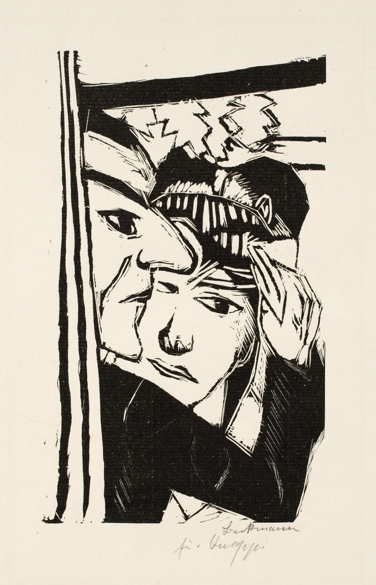 Auf diesem Bild ist das folgende Kunstwerk zu sehen: Max Beckmann. „Tanzendes Paar“. 1922.