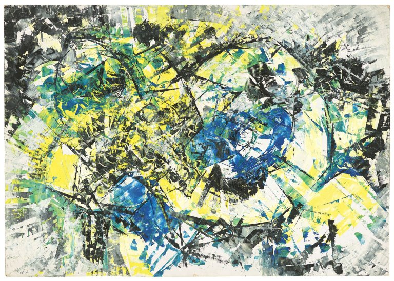 Auf diesem Bild ist das folgende Kunstwerk zu sehen: Fred Thieler. Ohne Titel. 1950.