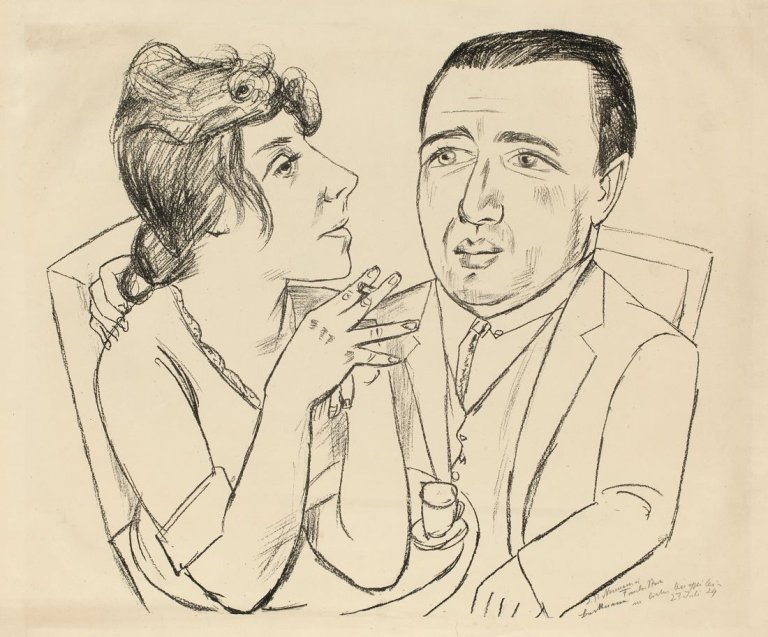 Auf diesem Bild ist das folgende Kunstwerk zu sehen: Max Beckmann. „I.B. Neumann und Martha Stern“. 1922.