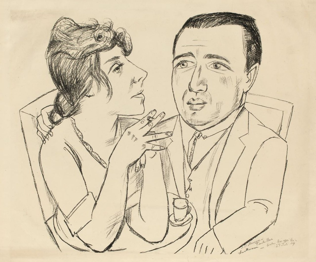 Auf diesem Bild ist das folgende Kunstwerk zu sehen: Max Beckmann. „I.B. Neumann und Martha Stern“. 1922.