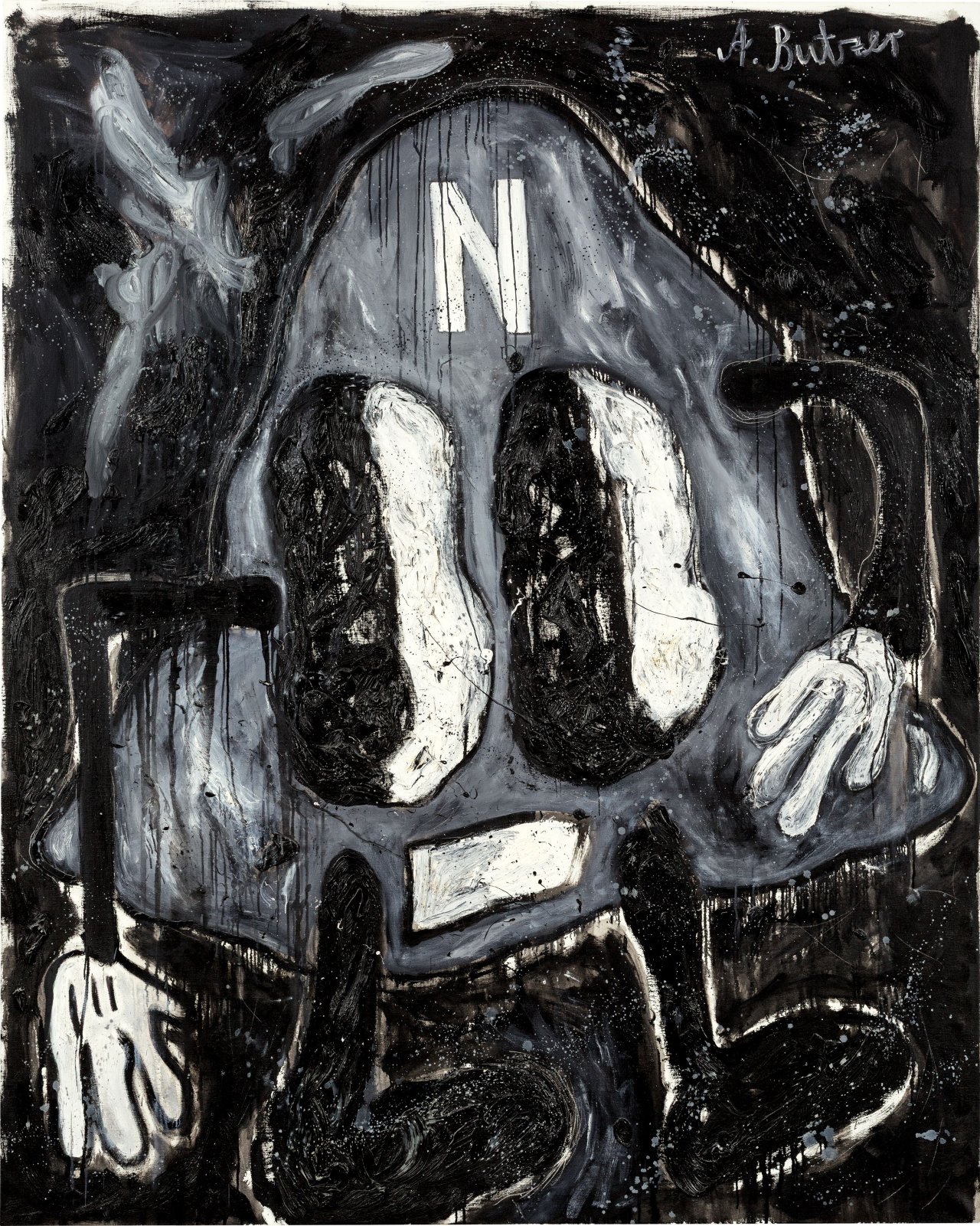 Auf diesem Bild ist das folgende Kunstwerk zu sehen: André Butzer. „Heimkunft nach N“. 2006.