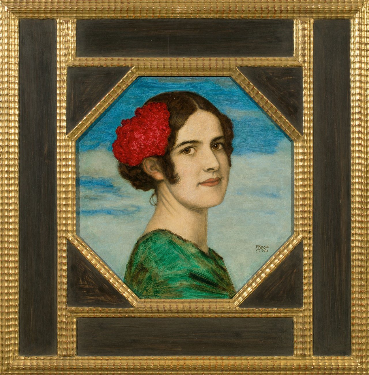 This picture shows the following artwork: Franz von Stuck. Daughter Mary as Spaniard. Circa 1916.