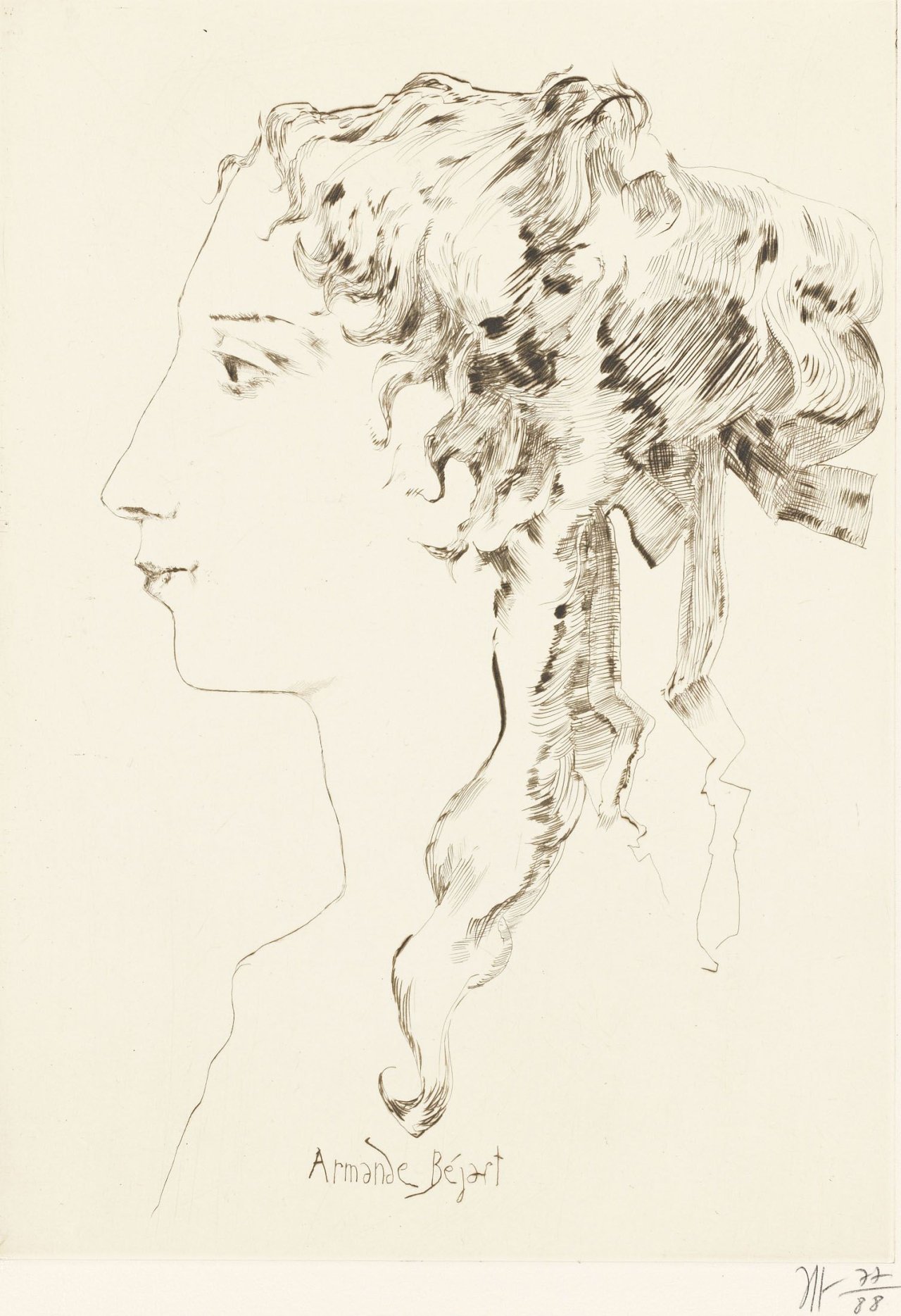This picture shows the following artwork: Horst Janssen. „Armande Béjart“. 1977/88.