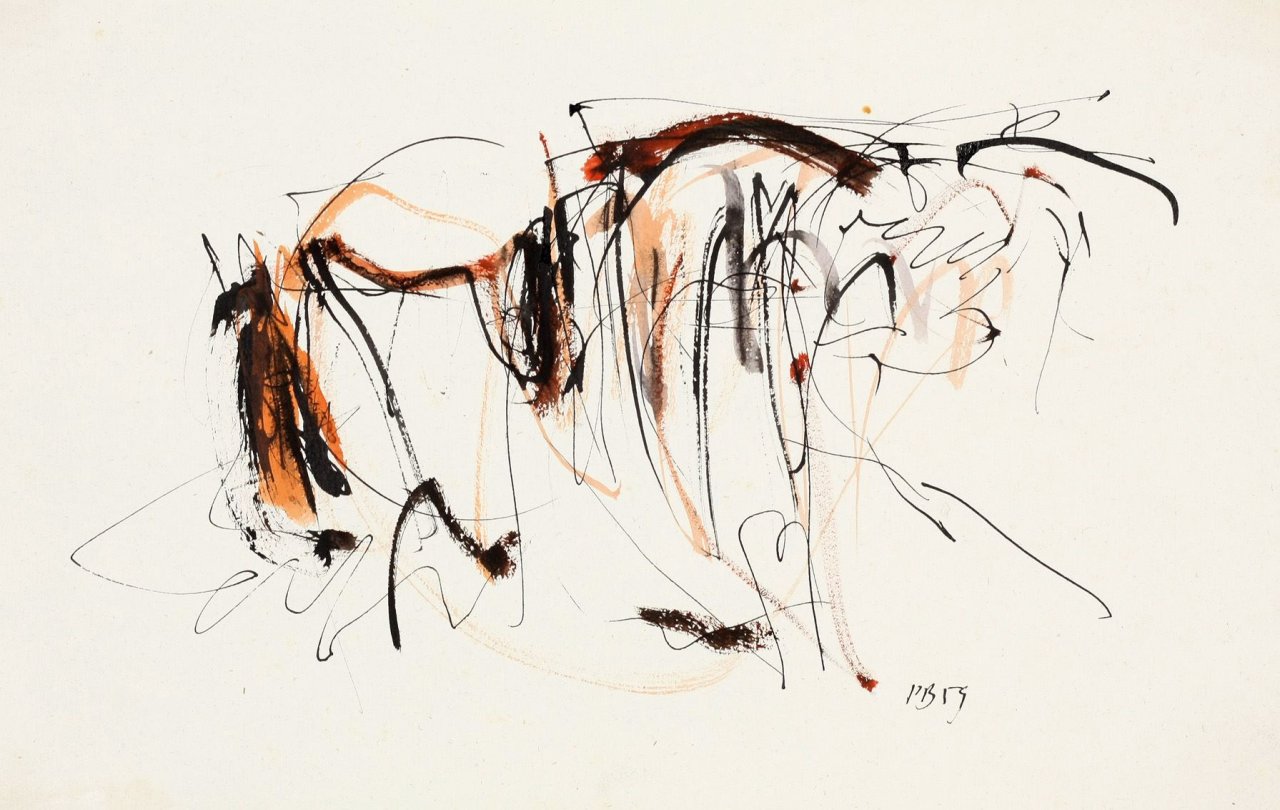 Auf diesem Bild ist das folgende Kunstwerk zu sehen: Peter Brüning. „Ohne Titel“. 1959.