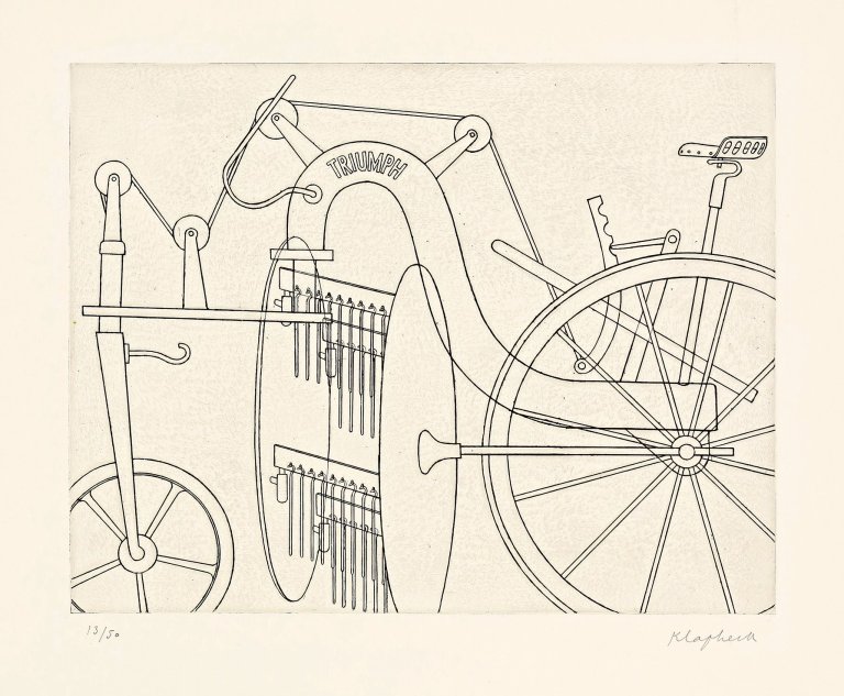 This picture shows the following artwork: Konrad Klapheck. „Heuwender (Heldenlied)“. 1976/77.