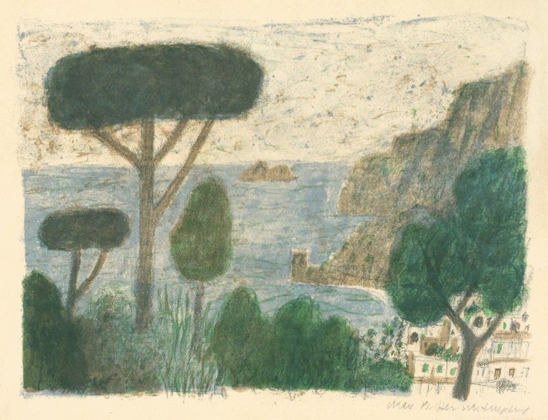 Auf diesem Bild ist das folgende Kunstwerk zu sehen: Max Peiffer Watenphul. „Küste bei Amalfi“. 1955.