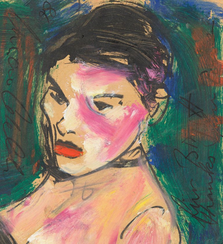 This picture shows the following artwork: Luciano Castelli. Frauenporträt. 1980s.