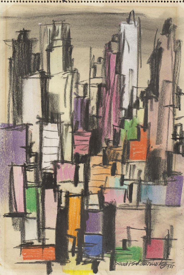 Auf diesem Bild ist das folgende Kunstwerk zu sehen: Xanti Schawinsky. Ohne Titel. 1955.