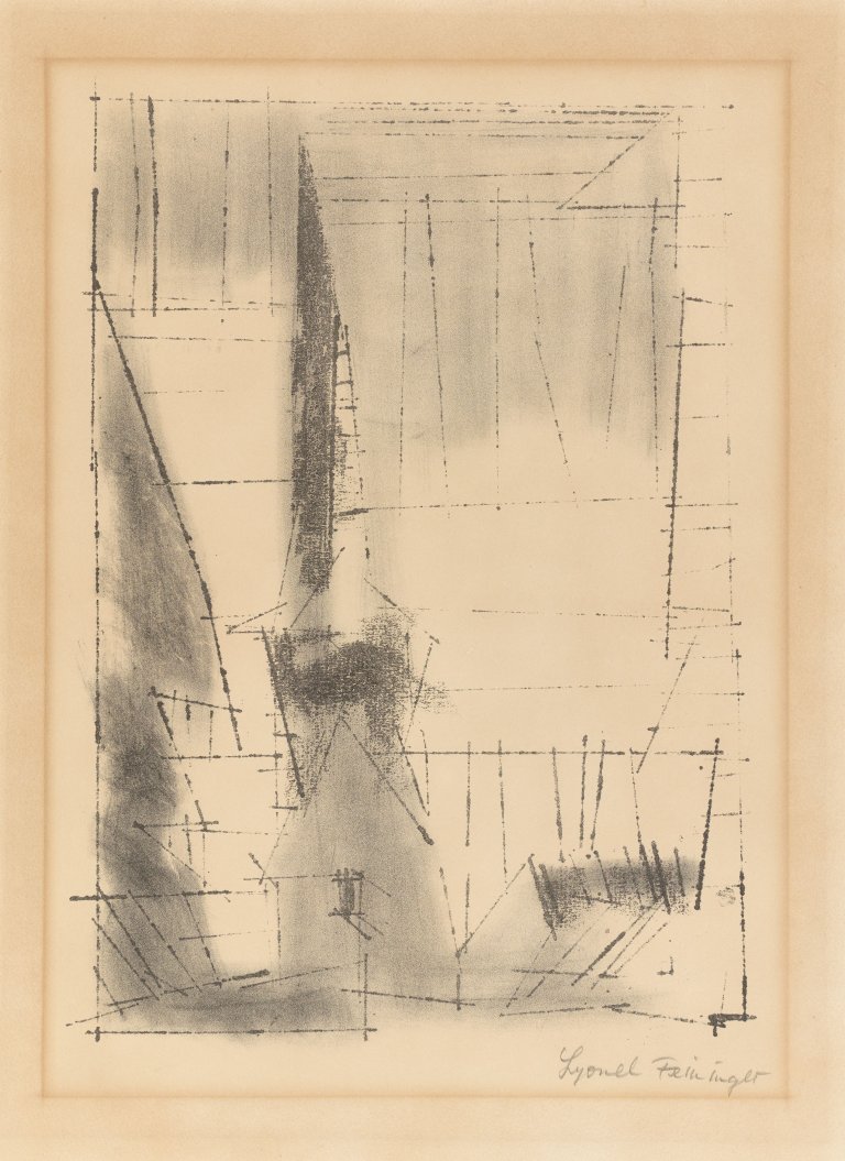 Auf diesem Bild ist das folgende Kunstwerk zu sehen: Lyonel Feininger. „Gelmeroda“. 1955.