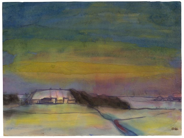 This picture shows the following artwork: Emil Nolde. Hülltoft Hof im Winter.