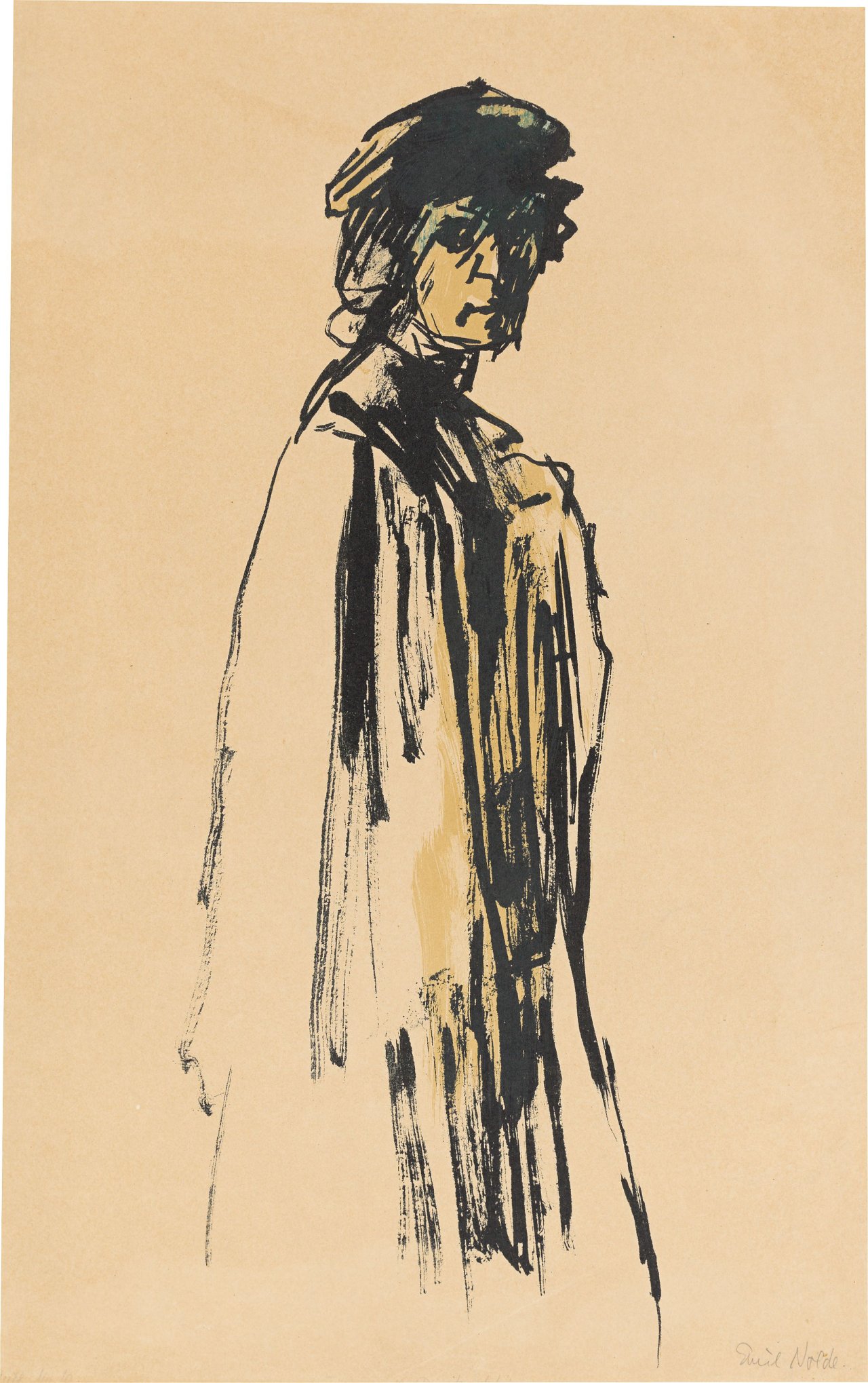 This picture shows the following artwork: Emil Nolde. „In Reisetracht“. 1907/15.