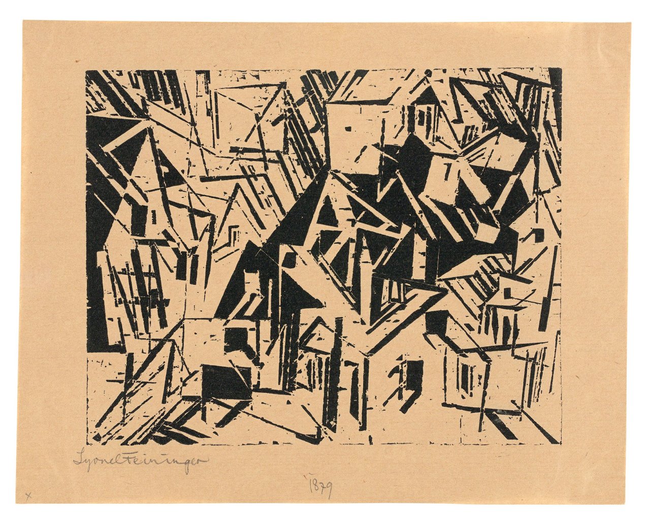 This picture shows the following artwork: Lyonel Feininger. „Sächsisches Dorf“. 1918.