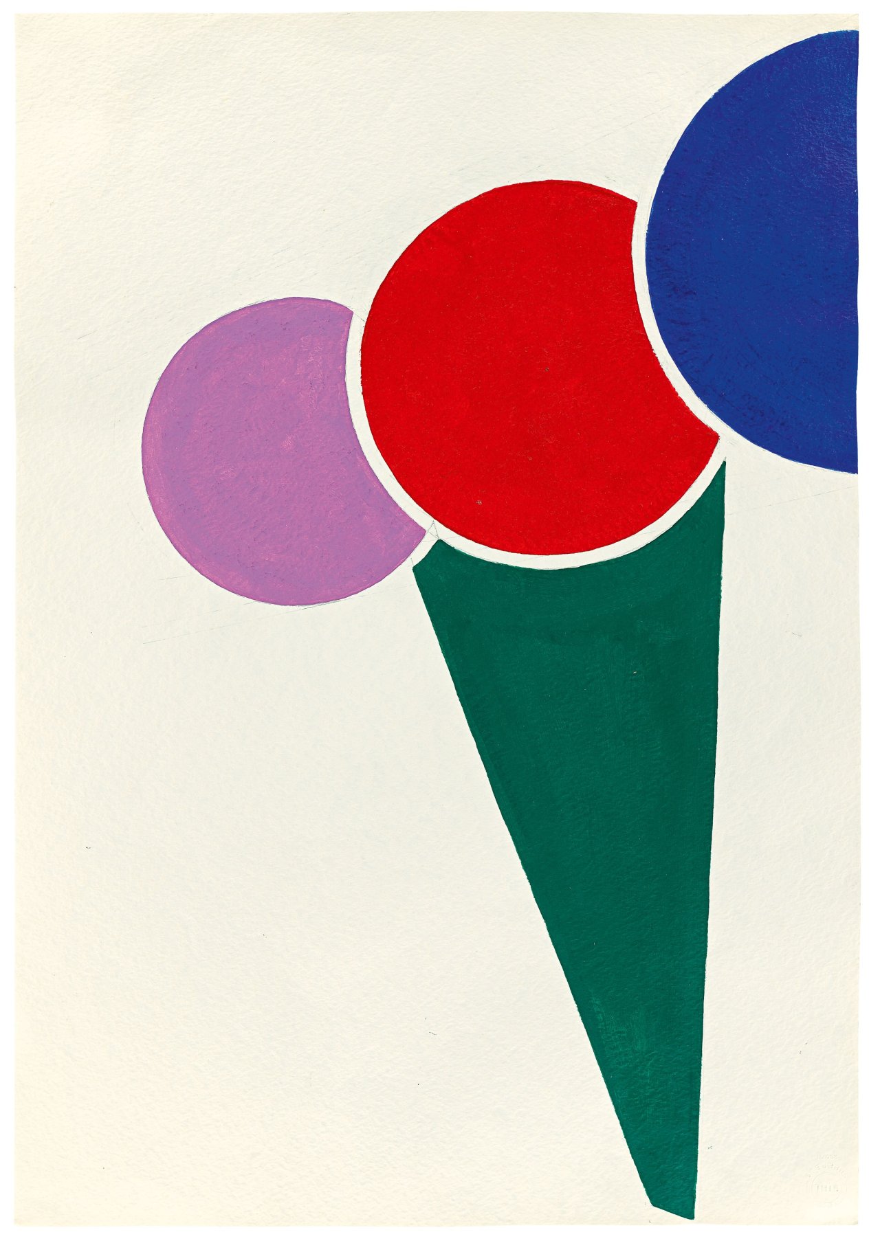 Auf diesem Bild ist das folgende Kunstwerk zu sehen: Ernst Geitlinger. „Kreise mit Spitze“. 1969.