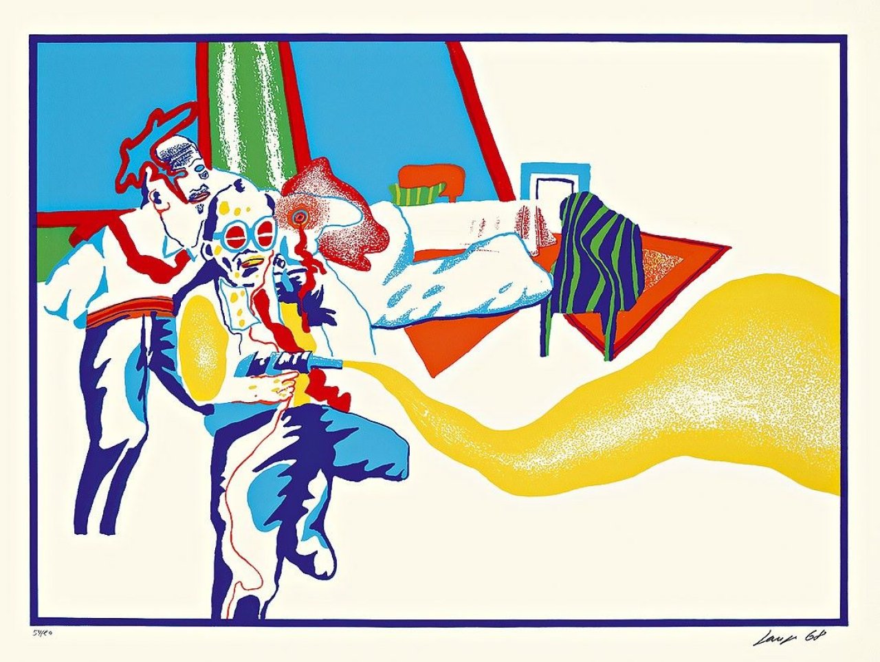 Auf diesem Bild ist das folgende Kunstwerk zu sehen: Uwe Lausen. Raumpatrouille / Stühle / Tod eines Handlungsreisenden. 1968.