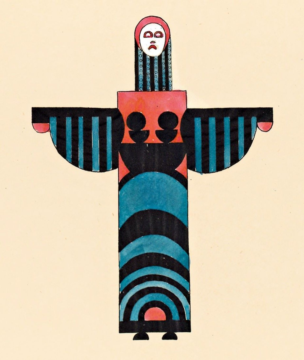 Auf diesem Bild ist das folgende Kunstwerk zu sehen: Lothar Schreyer. „Farbform „Mutter“ aus Bühnenwerk „Kindersterben““. 1921.