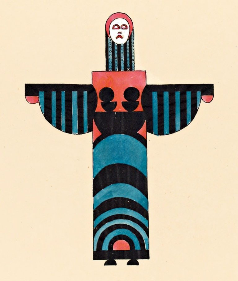 Auf diesem Bild ist das folgende Kunstwerk zu sehen: Lothar Schreyer. „Farbform „Mutter“ aus Bühnenwerk „Kindersterben““. 1921.