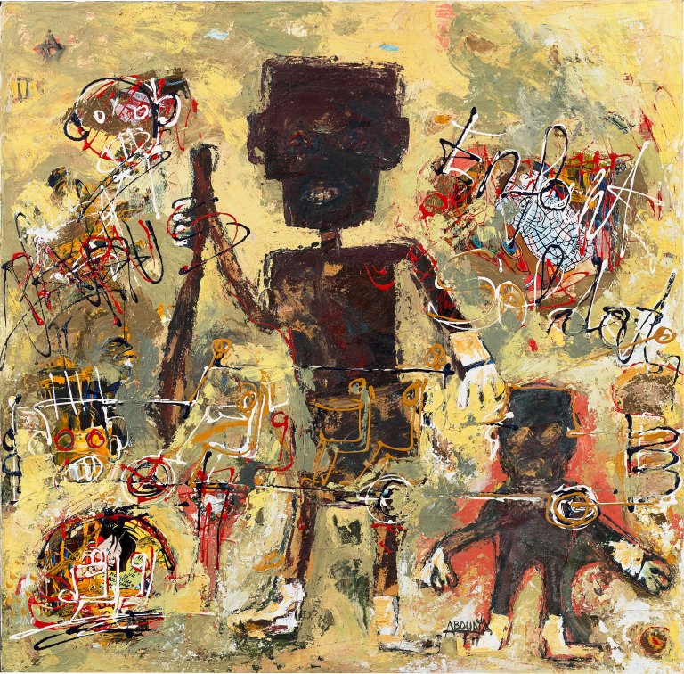Auf diesem Bild ist das folgende Kunstwerk zu sehen:  Aboudia. Ohne Titel. 2011.