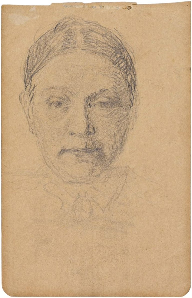 Auf diesem Bild ist das folgende Kunstwerk zu sehen: August Macke. „Bildnis Auguste Macke“. 1907 (?).